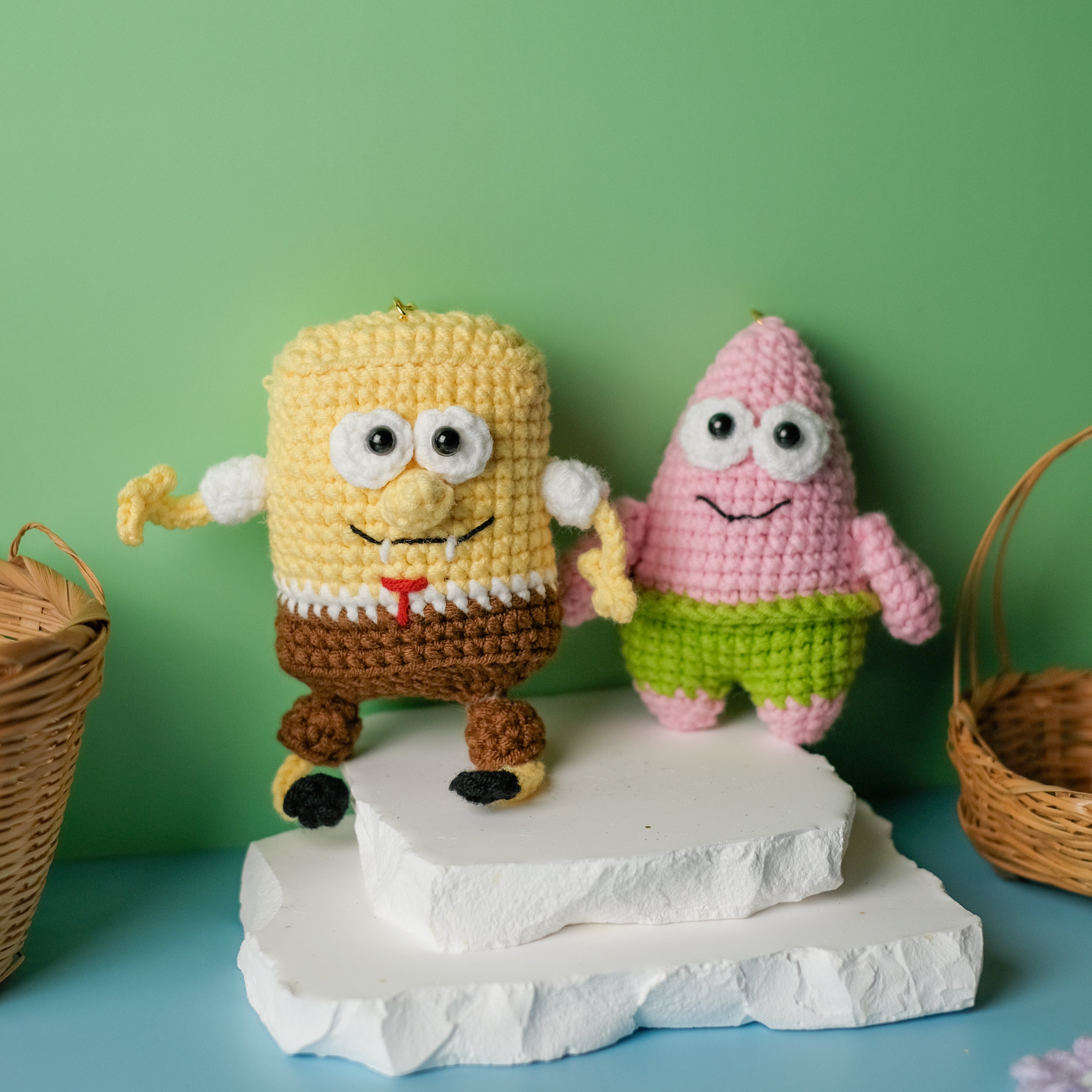 Patrick and SpongeBob Keychain