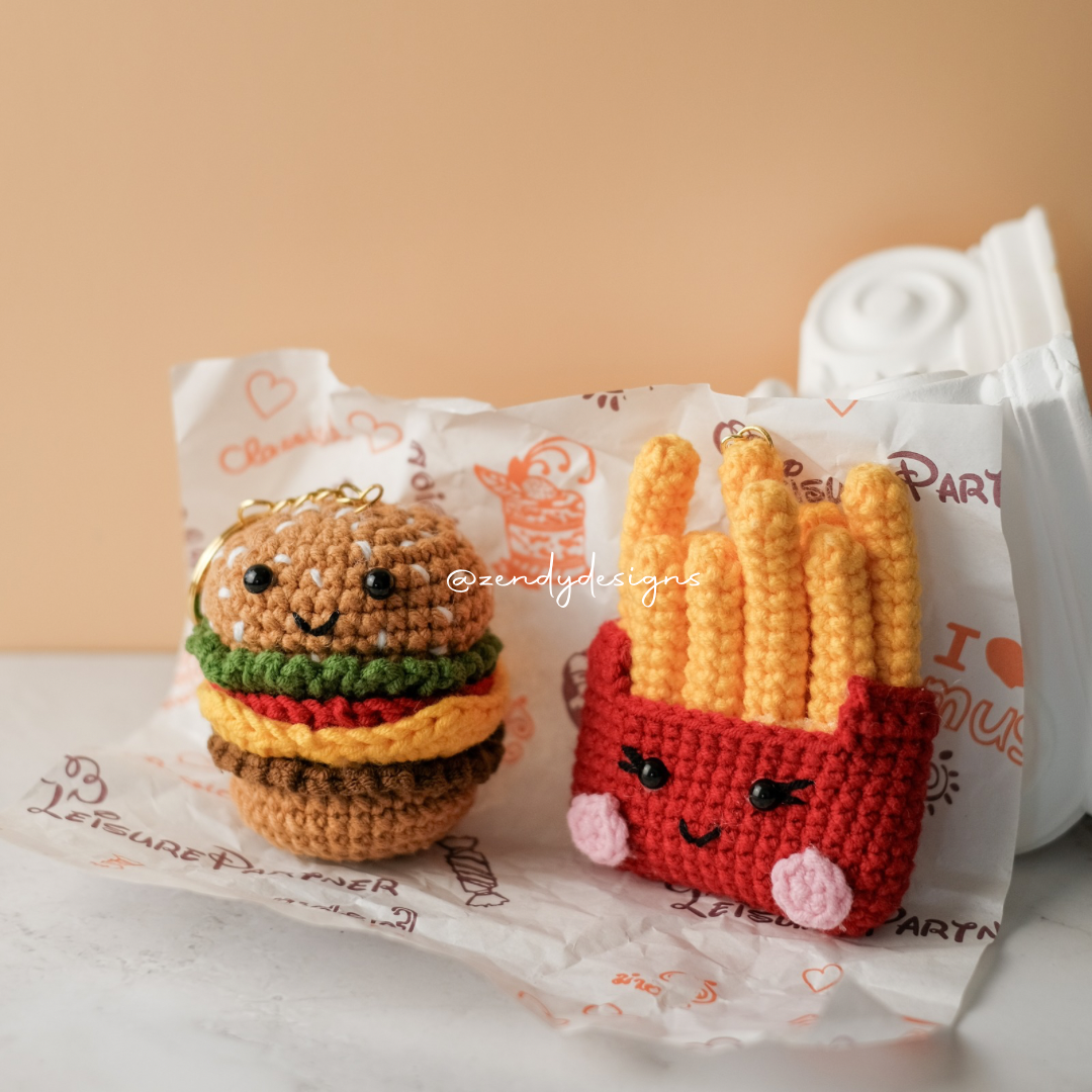 Fries and Burger Keychain