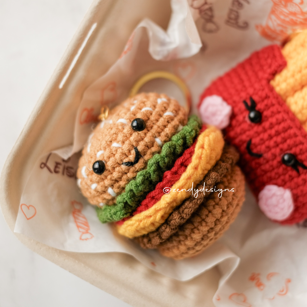 Fries and Burger Keychain