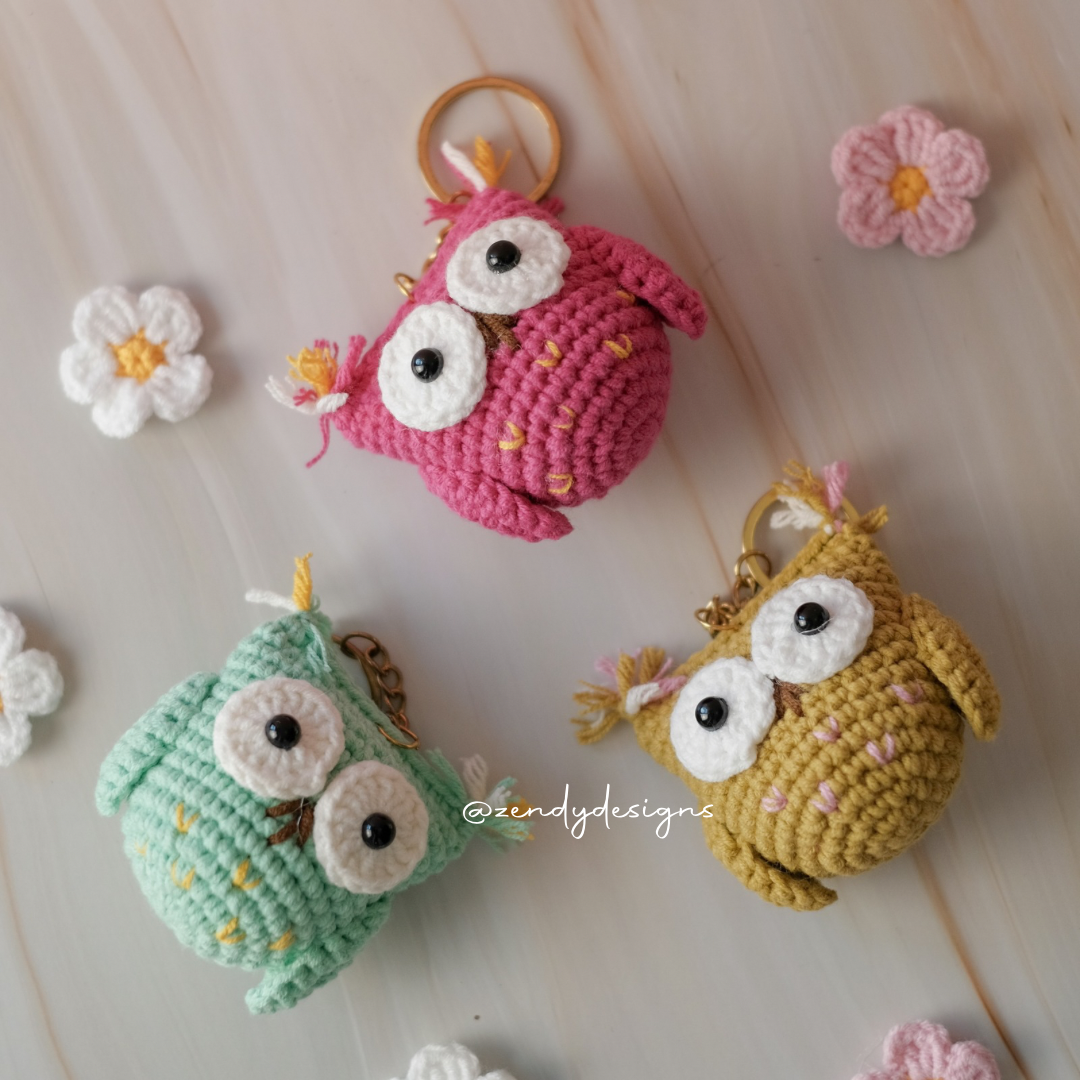 Big Eyeballs Owl Keychain