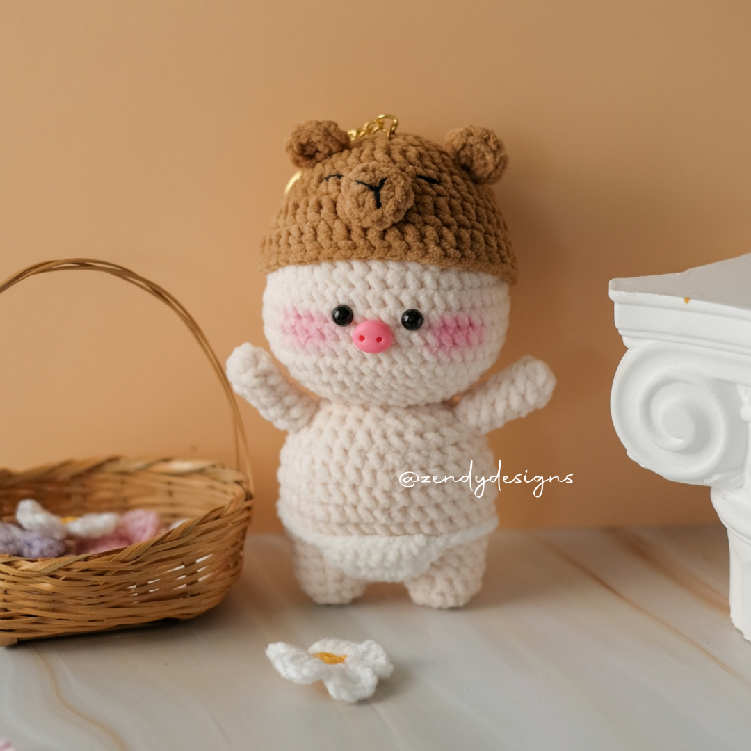 Pig with Costume Keychain