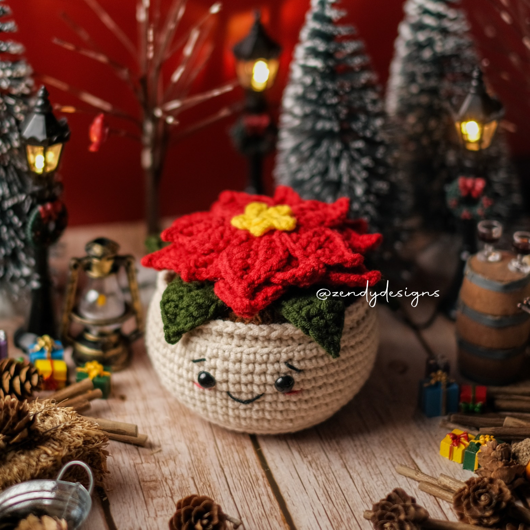 Smiley Poinsettia Pot