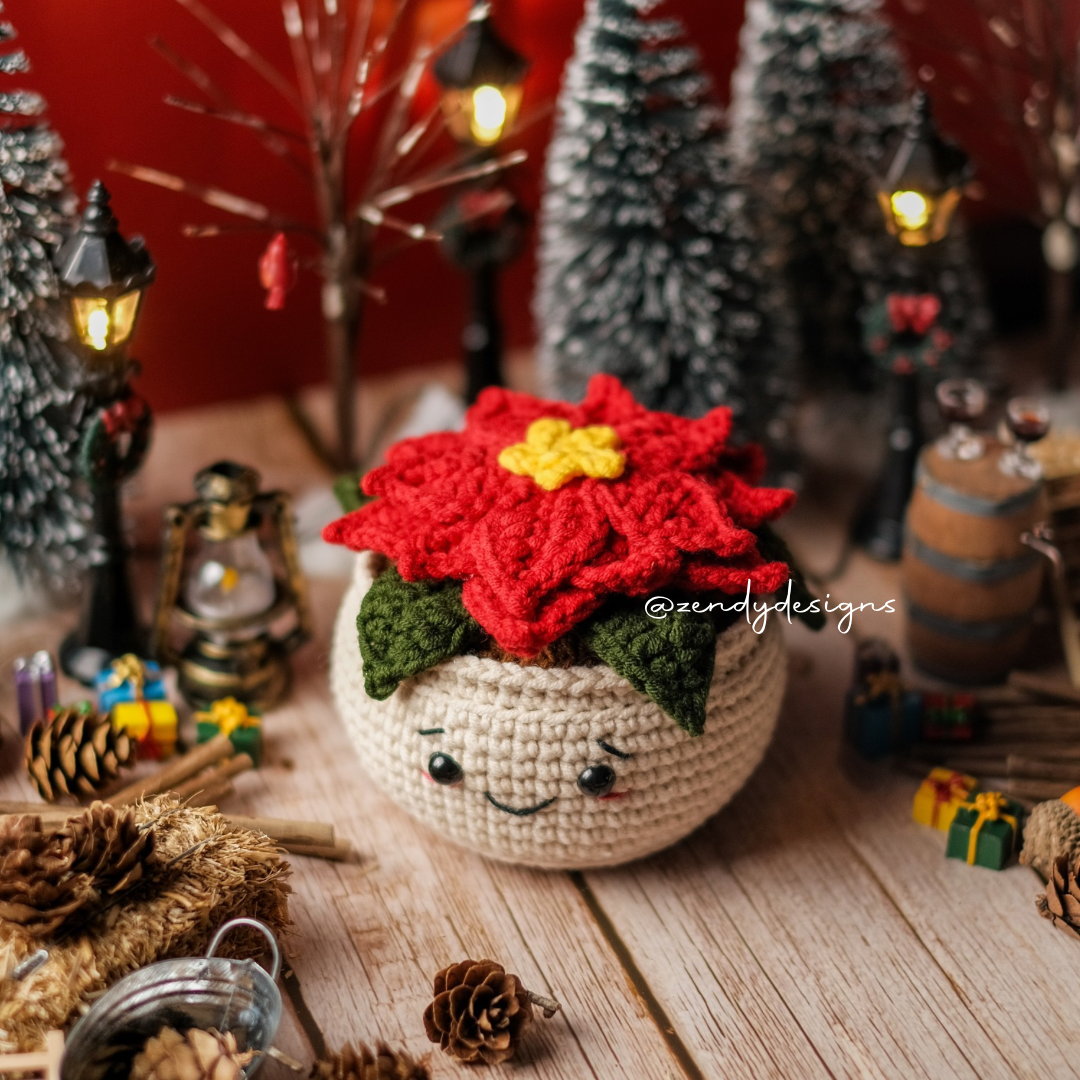 Smiley Poinsettia Pot