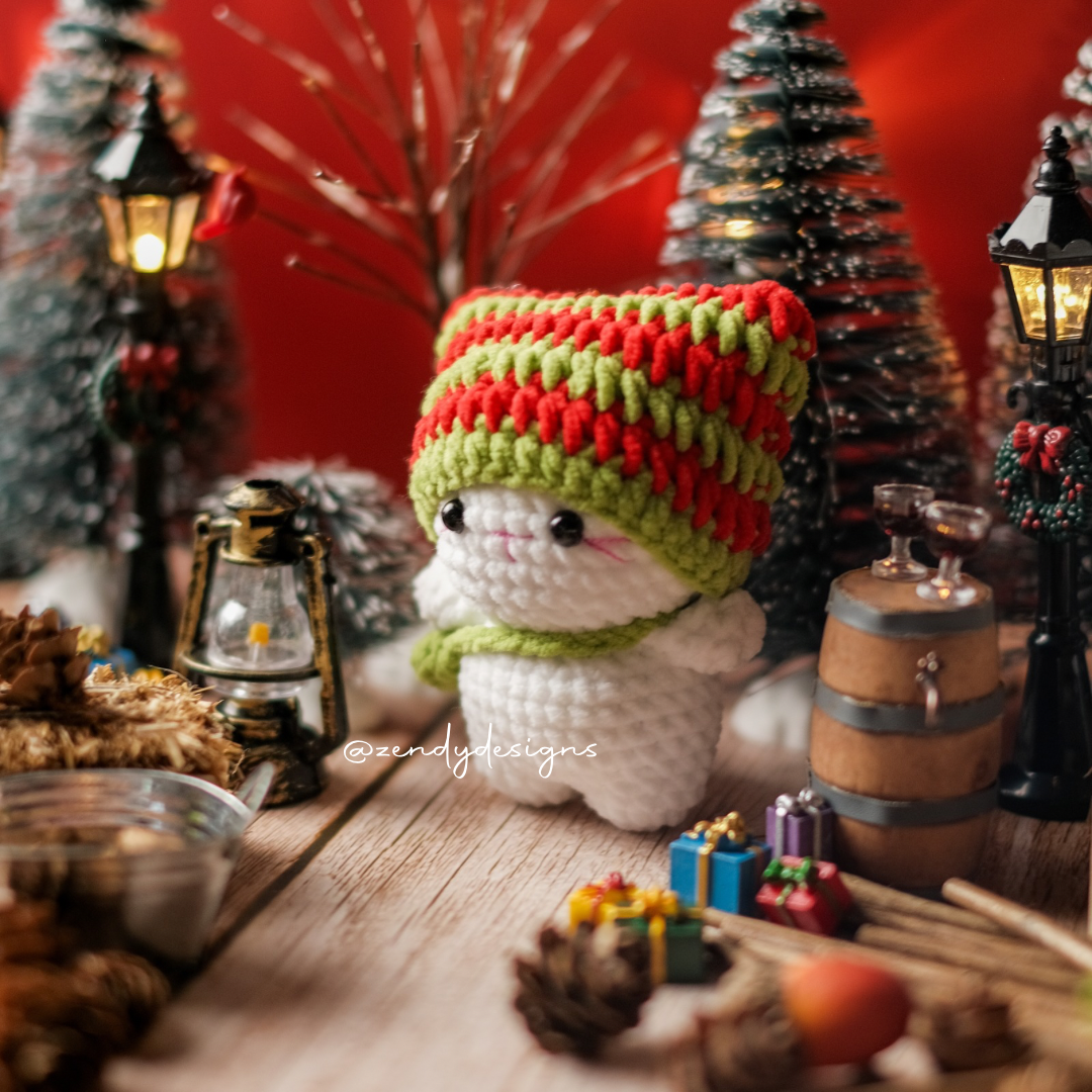 Christmas Cat Keychain