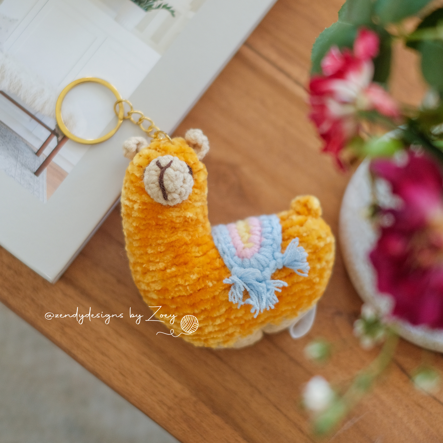 Cloudy the Llama Keychain