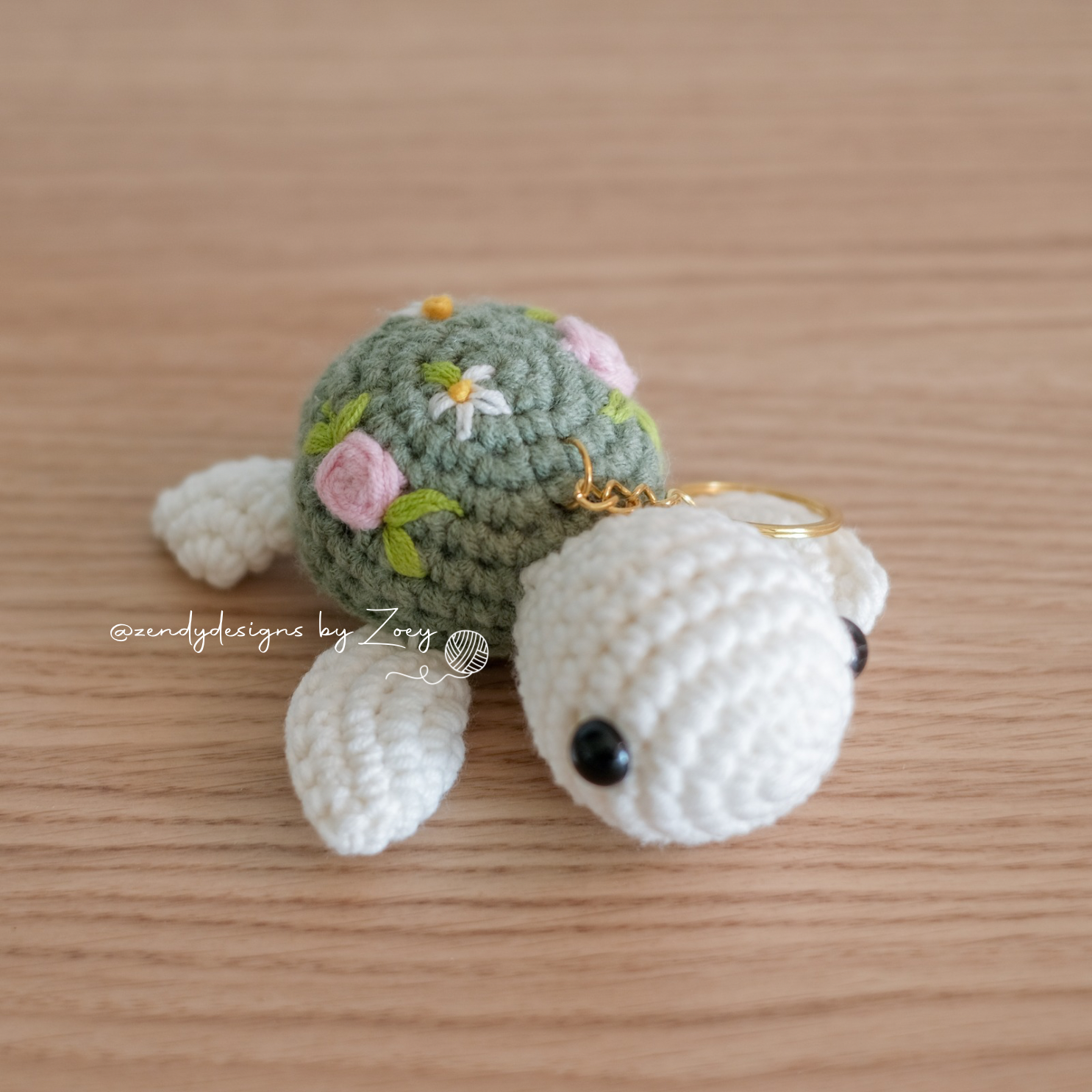 Blossom Shell Turtle Keychain