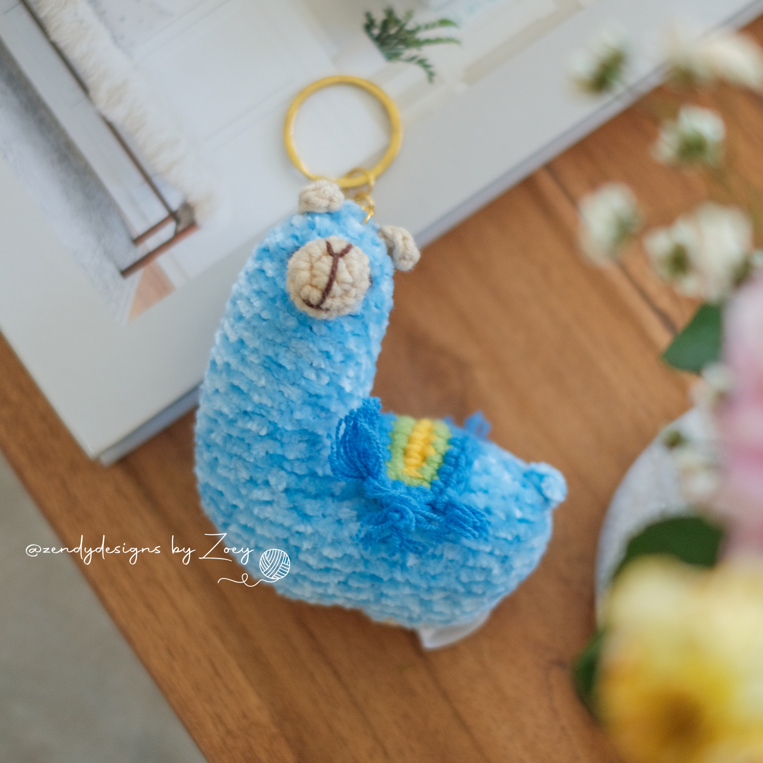 Cloudy the Llama Keychain