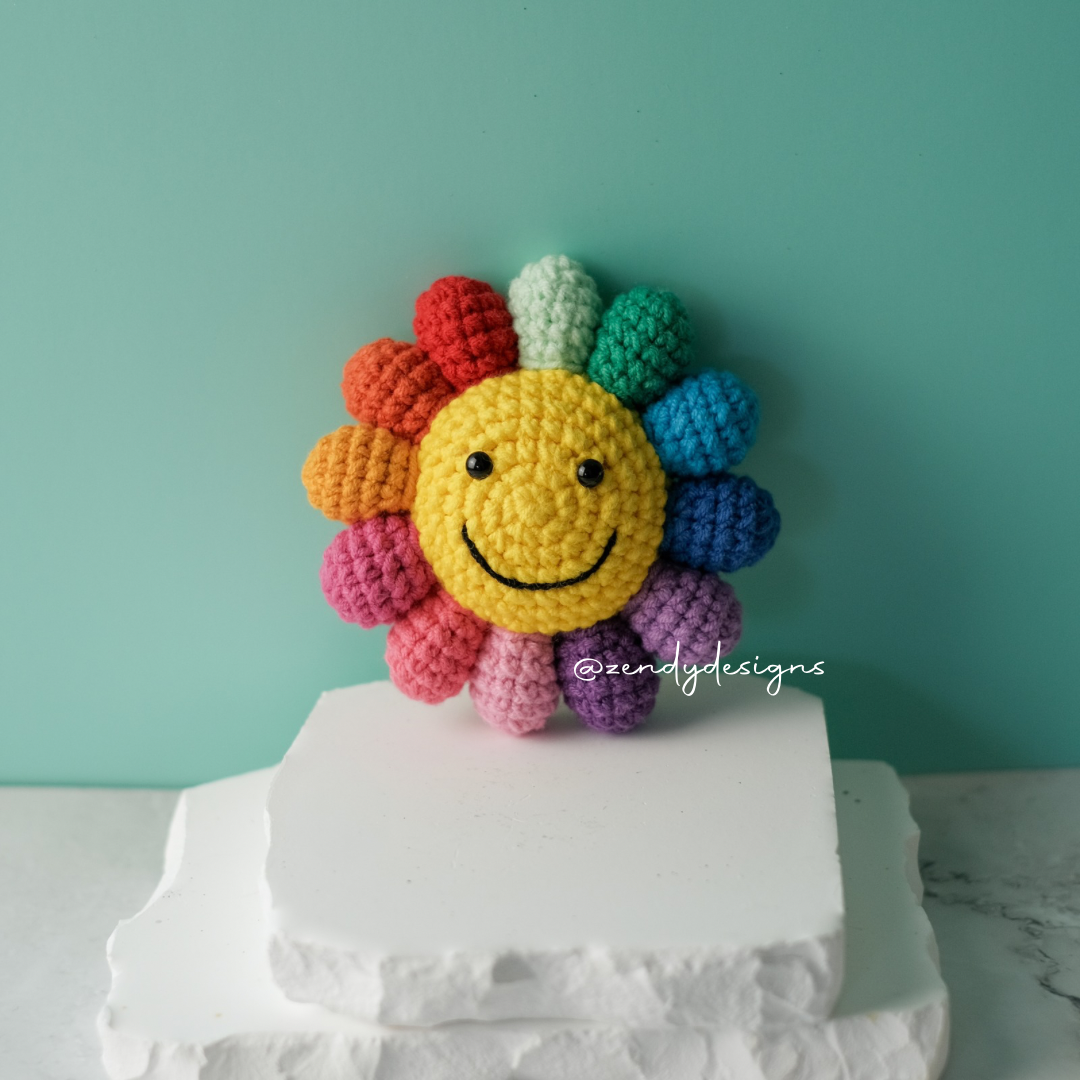 Rainbow Flower Keychain