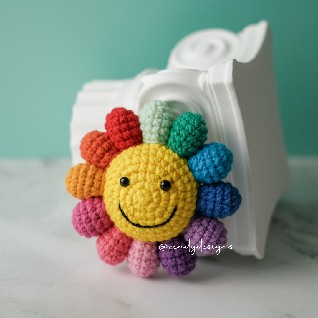 Rainbow Flower Keychain