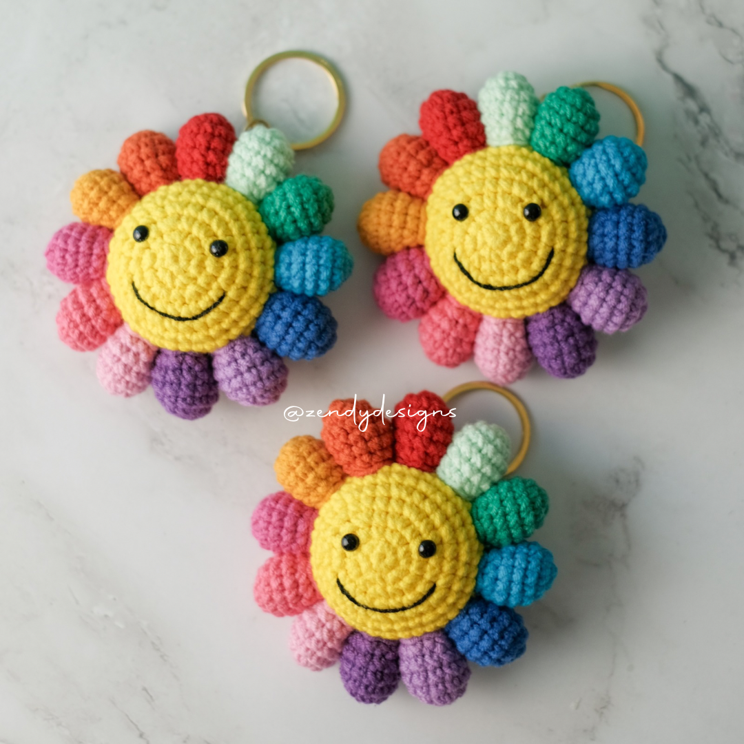 Rainbow Flower Keychain