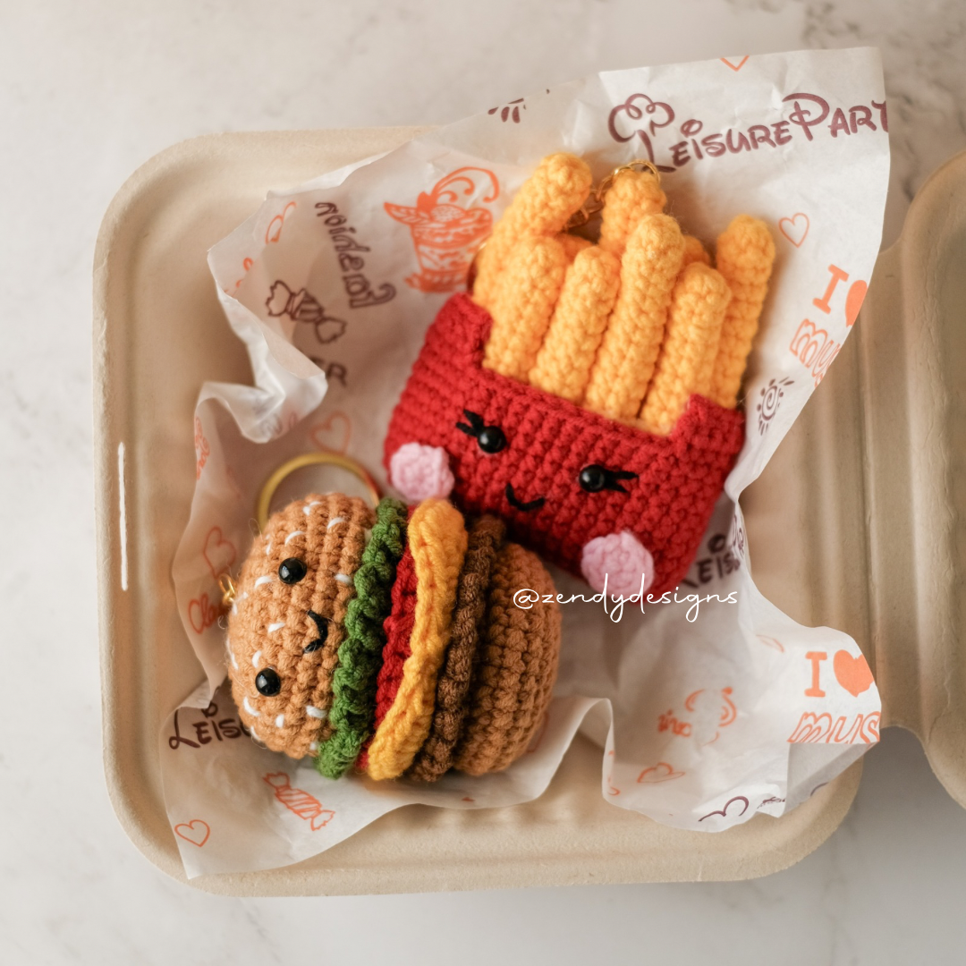 Fries and Burger Keychain