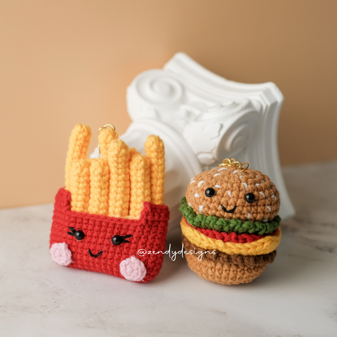 Fries and Burger Keychain