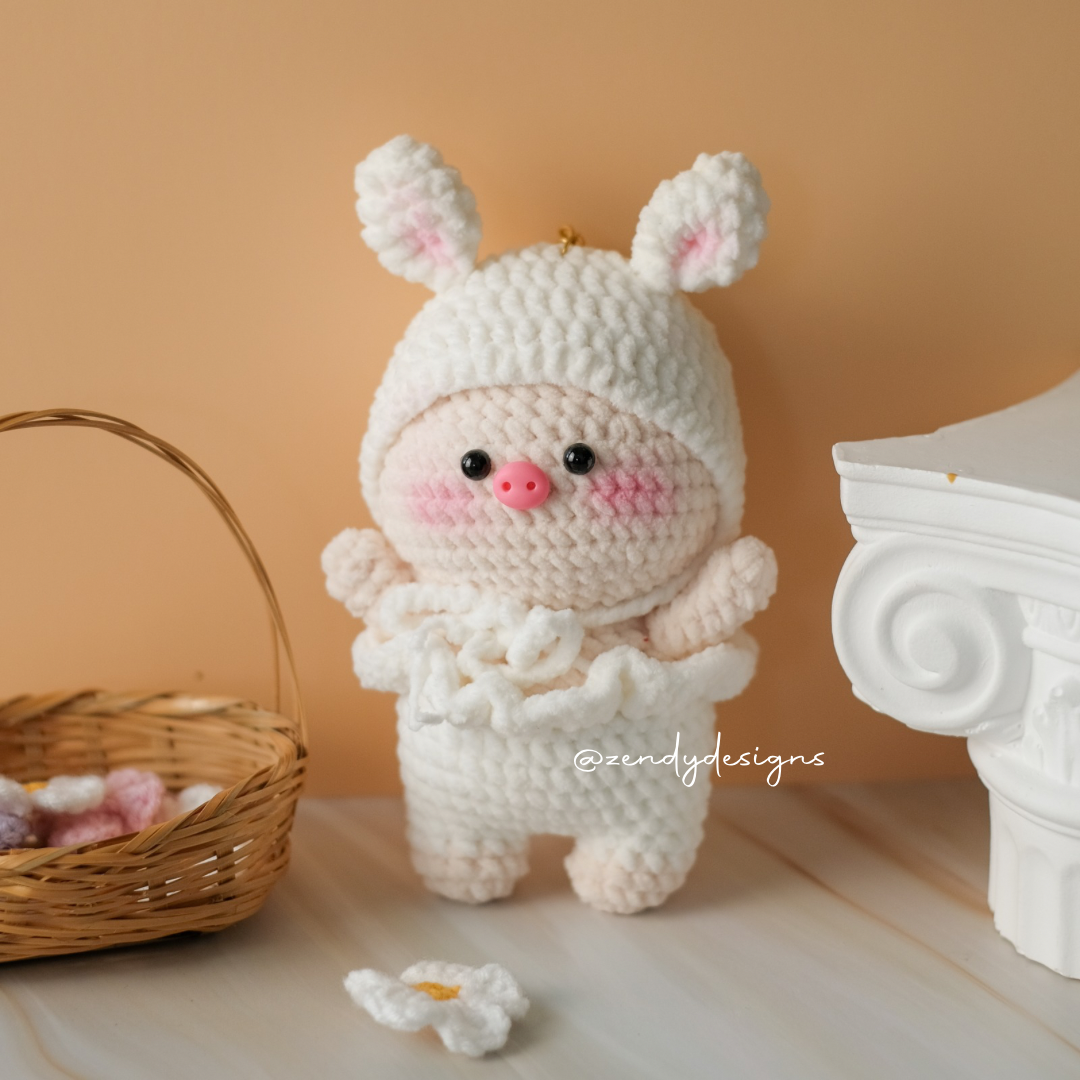 Pig with Costume Keychain