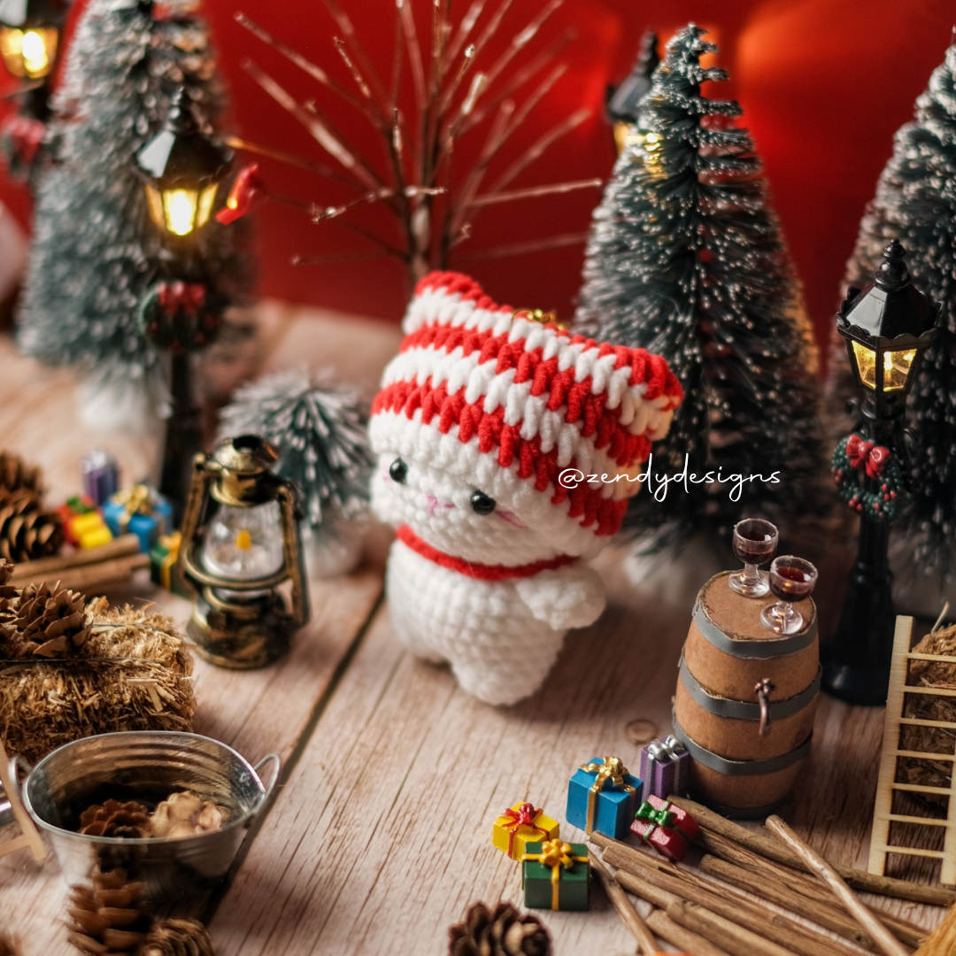 Christmas Cat Keychain