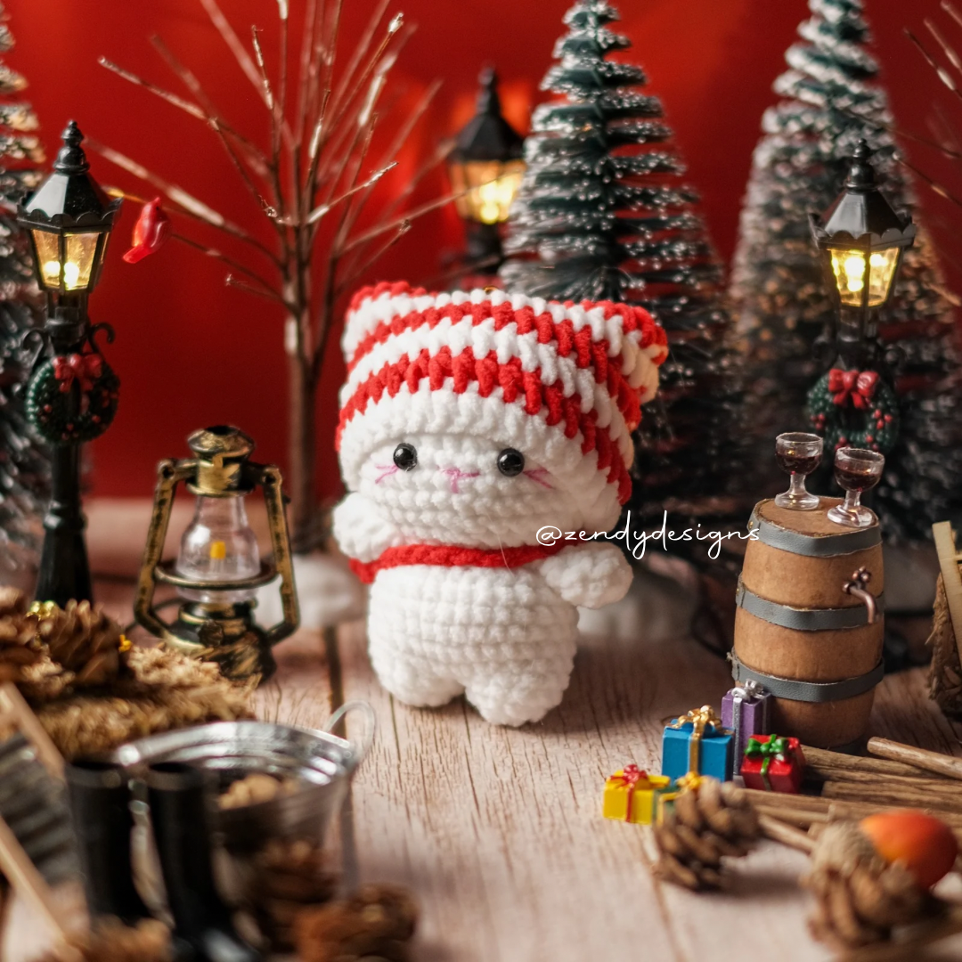 Christmas Cat Keychain